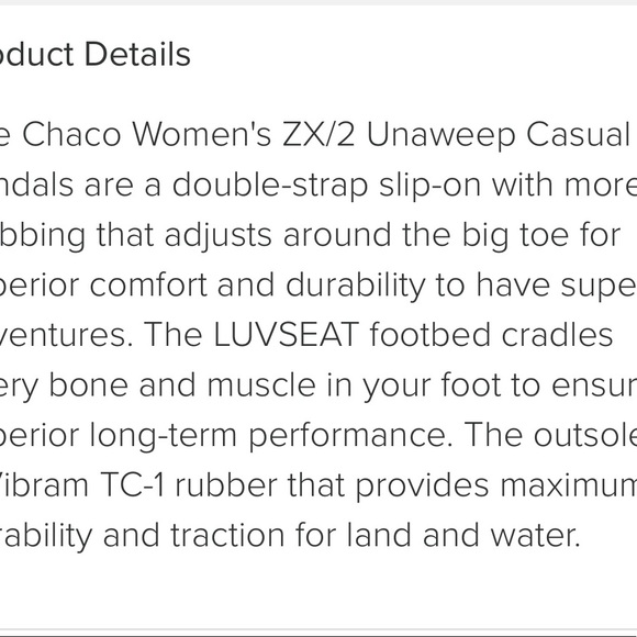 Size 6 Chaco Women's ZX/2 Unaweep Casual Sandals - Picture 6 of 6